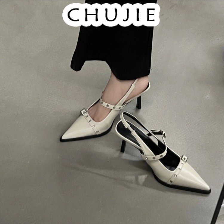 CHUJIE Giày Cao Gót Mũi Nhọn GIÀY SANDAL Thời Trang Mới 2024 Cho Nữ B95G084 35Z230828