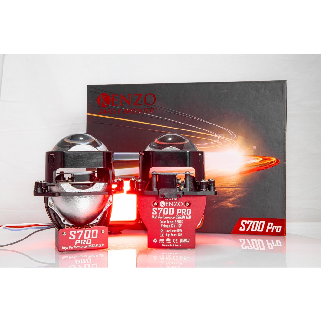 Bi-led laser Kenzo S700 PRO - gương cầu led xe ô tô xe máy biled oto Xlight GTR Redpro Red pro magic