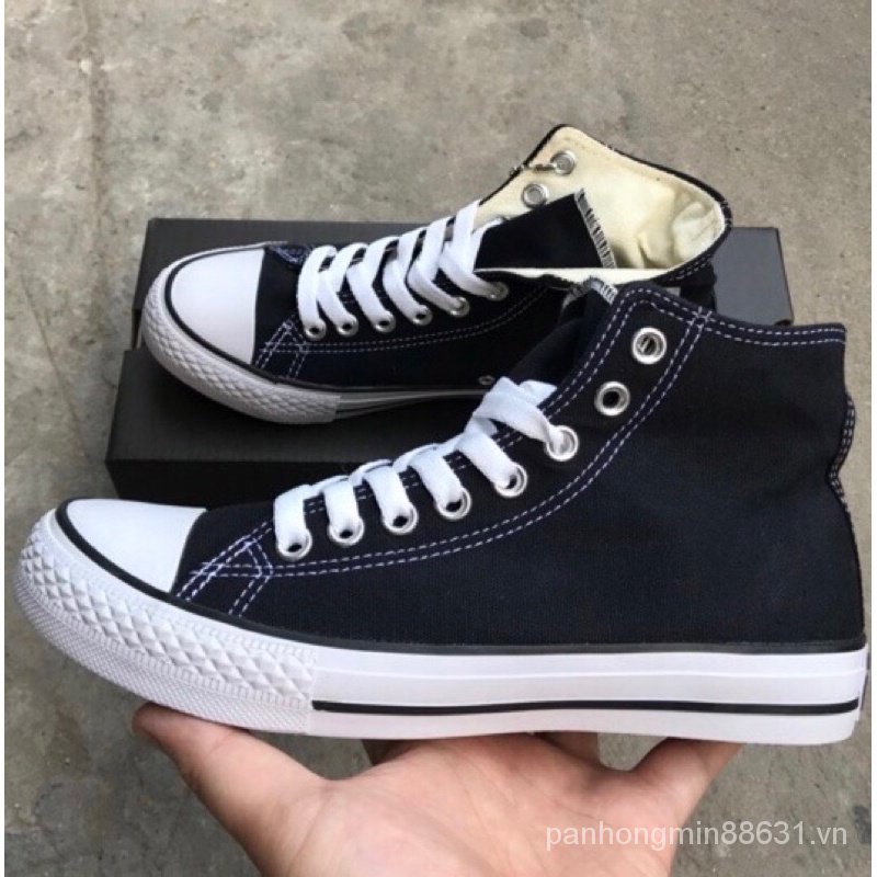 Giày converse Cổ Cao Màu Trắng Đen Kèm Hộp.