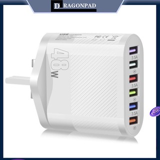 Củ Sạc Nhanh 48W 6 Cổng USB Cho IPhone Android Tablet PC Mobile