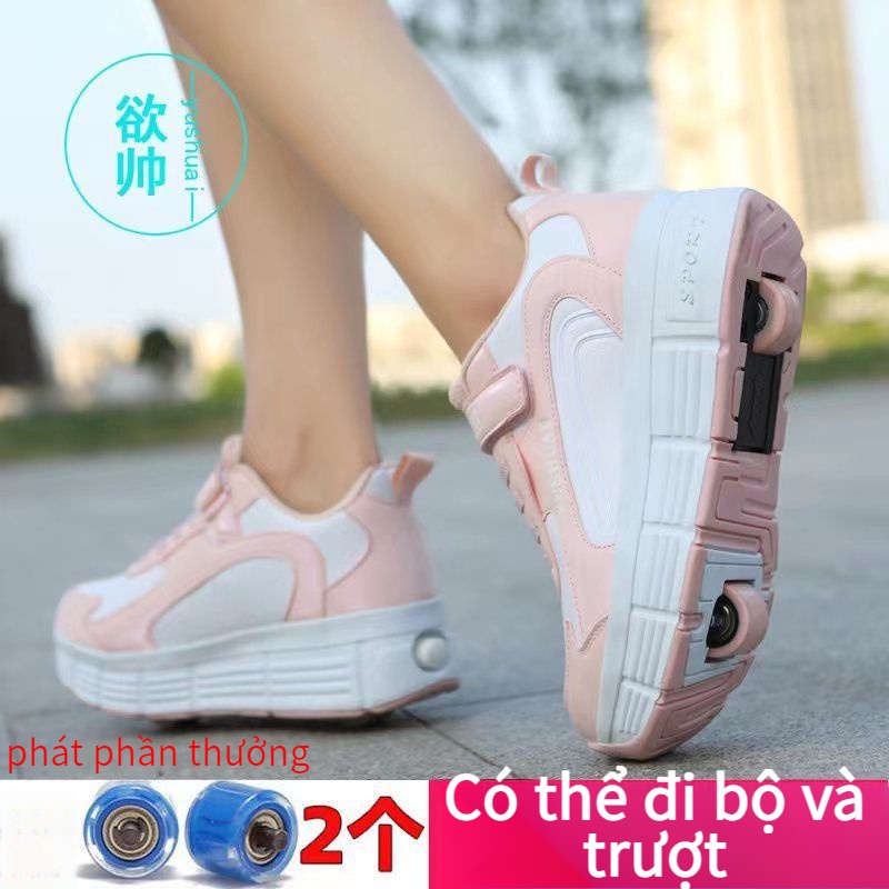 【Fast shipping】Mới Giày Trượt Patin Hai Bánh Xe Có Thể Thu Gọn Dành Cho Người Lớn Và Trẻ Em