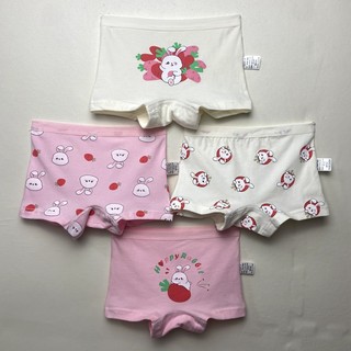 Set 4 Quần Lót Boxer Chất Liệu Cotton Nguyên Chất Thời Trang Cho Bé Gái