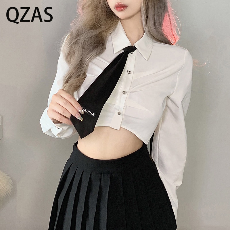 Áo Thun Lửng Tay Dài Dáng Ôm Hở Rốn Thời Trang 16943