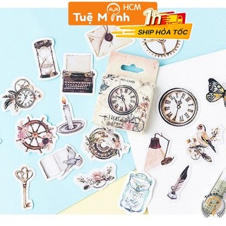 Hộp sticker hồi ức phong cảch retro trang trí bullet STI50