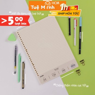 Ruột sổ còng Klong A4 tập 100 tờ caro/lined/ dotgrid, giấy refill Klong định lượng cao 100-120gsm