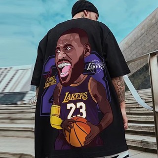 Áo Thun Tay Ngắn Cổ Tròn Dáng Rộng In Hình Ngôi Sao Bóng Rổ NBA James 23rd Size M-8XL Thời Trang Hàn Quốc 2024 Cho Nam