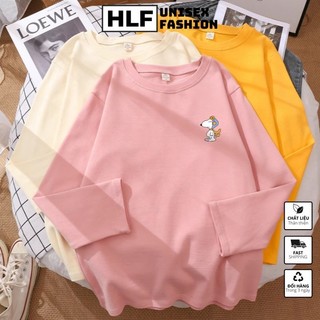 Áo thun dài tay form xuông rộng chú chó Snoopy áo thu đông nữ HLFashion