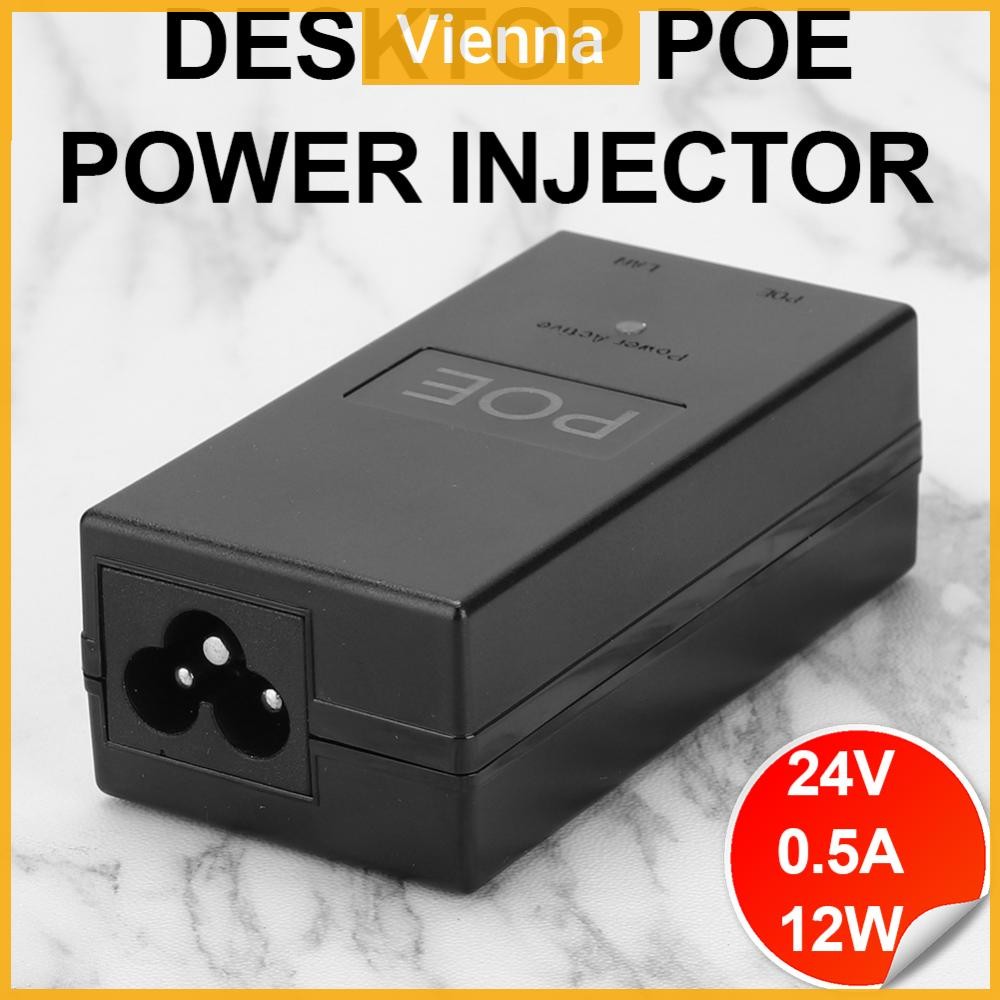 24v 0.5A 12W Máy tính để bàn POE Power Injector Ethernet Adapter Giám sát CCTV