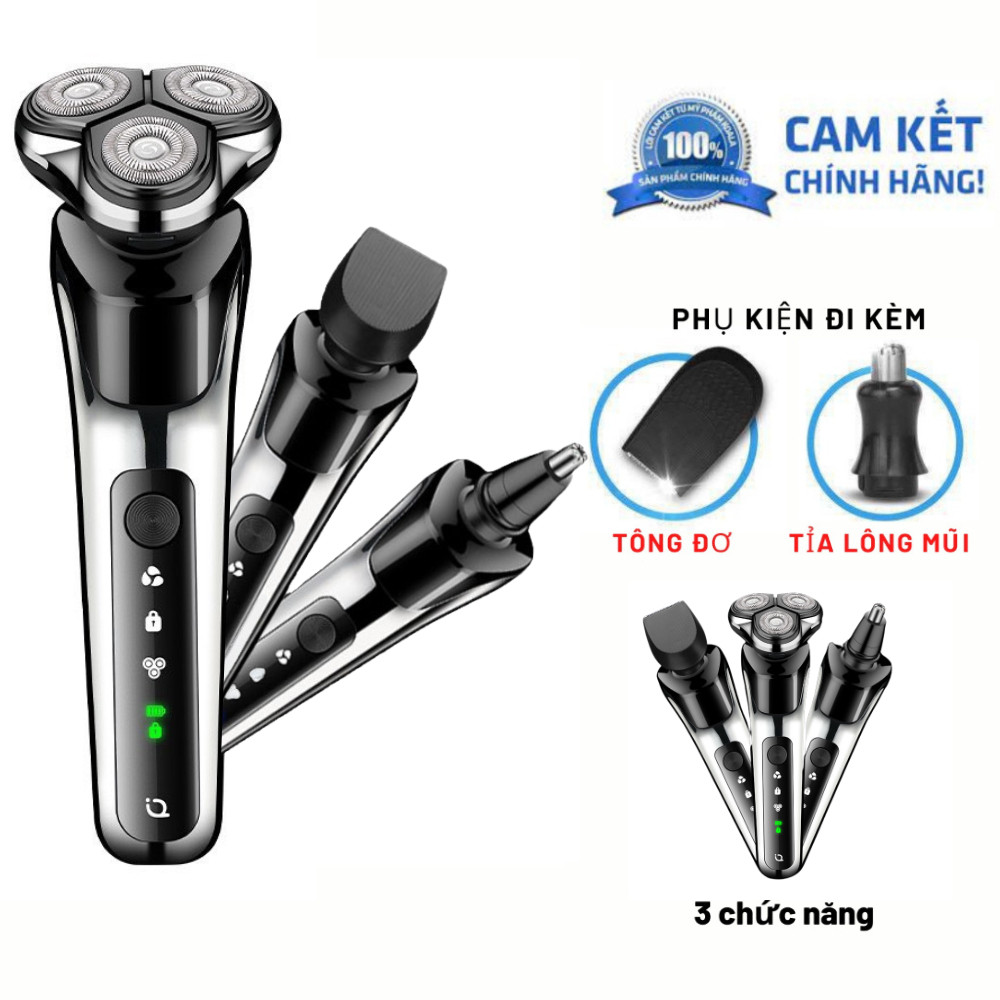 Máy cạo râu đa năng 3 lưỡi kép SHANEN, Tỉa lông mũi tiện lợi, Cạo cực sát, êm, chống nước tuyệt đối