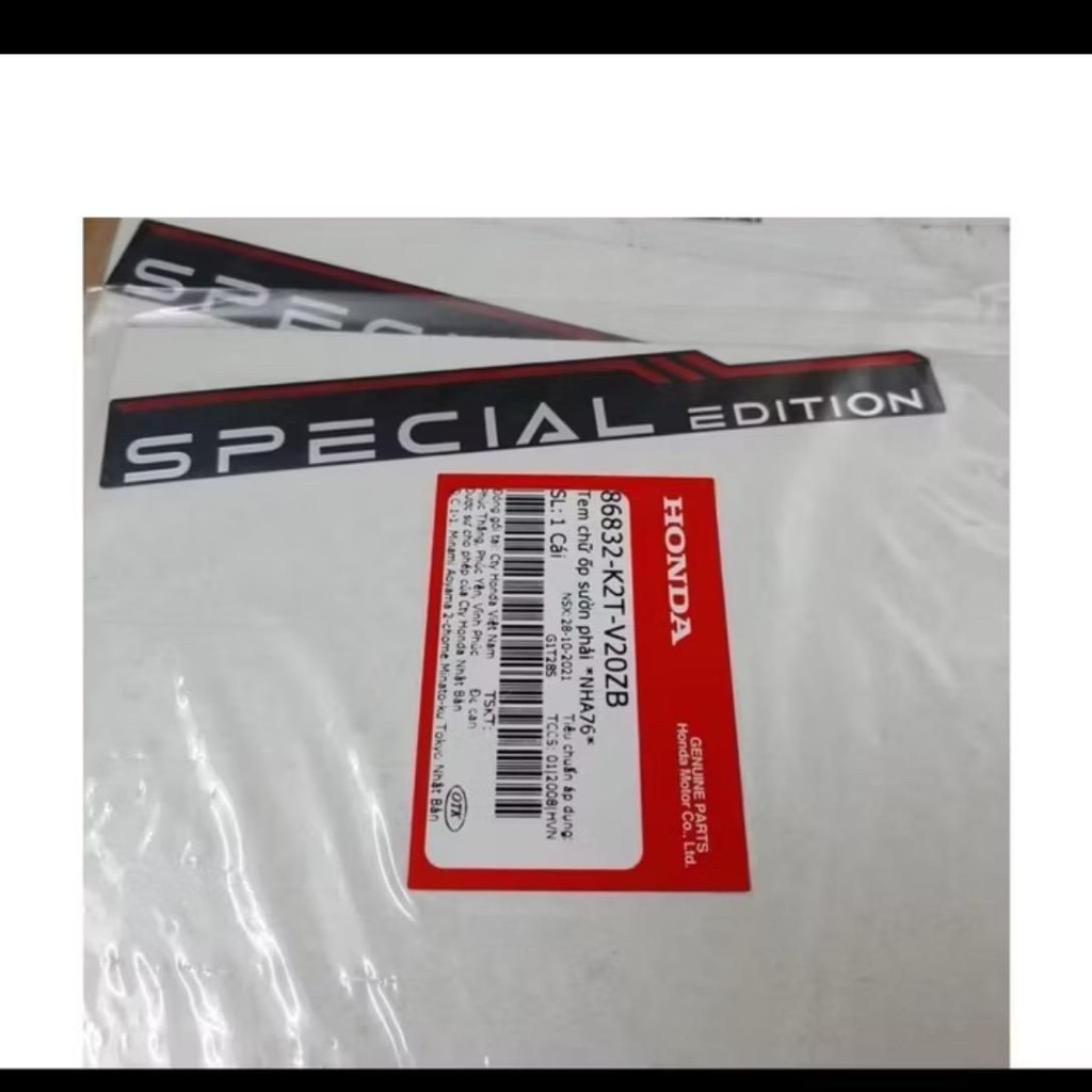 Tem chữ ốp sườn tem special edition honda 1 tem đen mờ