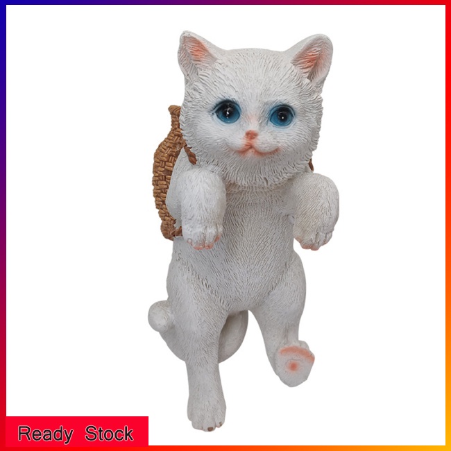 Phụ Kiện Trang Trí Bể Cá Hình Mèo Đeo Ba Lô Dễ Thương