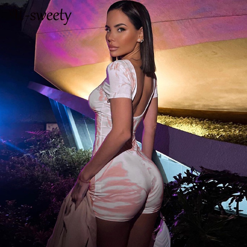 U-sweety Jumpsuit Tay Ngắn Hở Lưng Thời Trang Tập yoga 2023 Cho Nữ