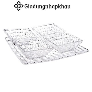 Bộ khay pha lê nachtmann bossa nova 90023, khay đựng mửt, hoa quả, made in germany, giadungnhapkhau19