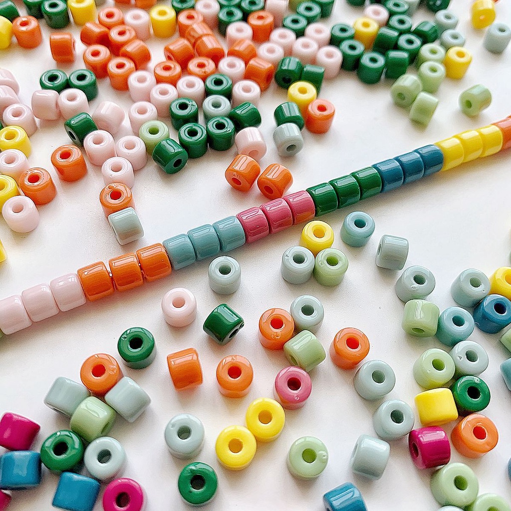 Chuỗi Hạt acrylic Hình Trụ Nhiều Màu Kích Thước 60 6mm Dùng Làm Trang Sức / Điện Thoại / Túi Xách diy