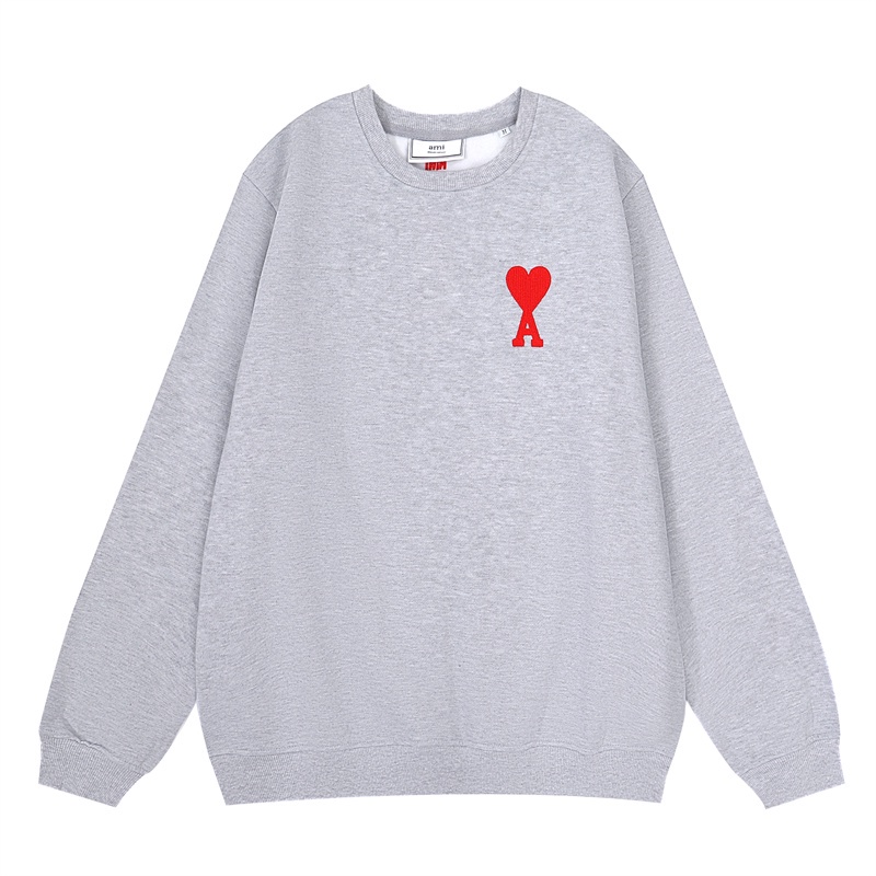 Áo Sweater Cổ Tròn Thêu Hình Trái Tim Đỏ Phong Cách Mỹ a8m8i-autumn Thời Thượng Cho Nam Và Nữ