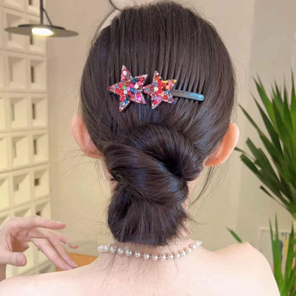 Lược Cài Tóc 26 Họa Tiết Ngôi Sao Đính Đá Lấp Lánh Phong Cách vintage