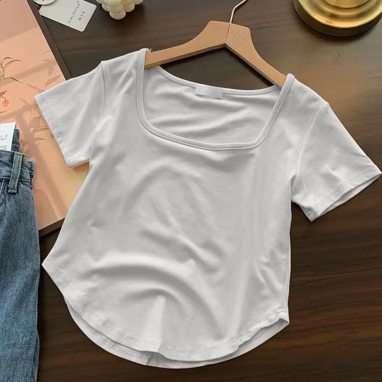 Áo Thun Nữ Ngắn Tay Cổ Tròn Thời Trang Hàn