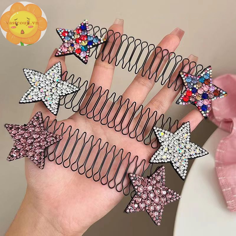Vastji Lược Cài Tóc Kim Loại Đính Đá Lấp Lánh Thời Trang Cho Nữ vn