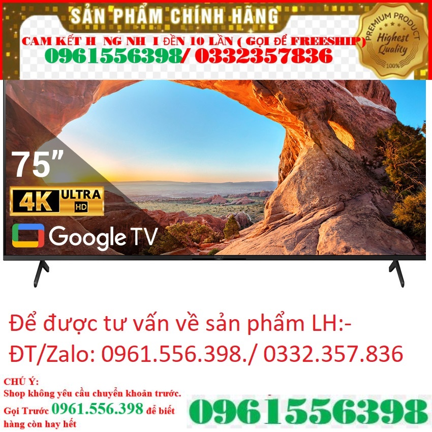  Smart Tivi Sony 75 Inch 4K UHD KD-75X86J &lt; Chính hãng BH:24 tháng tại nhà toàn quốc&gt;