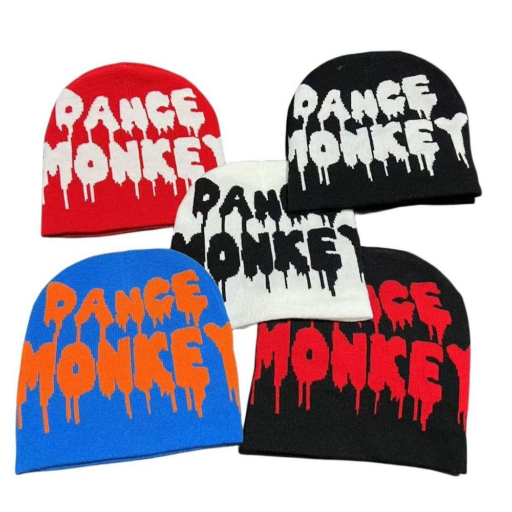 Karen Mũ beanie Dệt Kim y2k In Chữ Thời Trang Ấm Áp