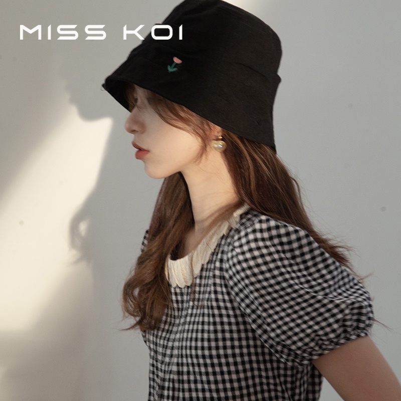 Misskoi  Mũ Tai Bèo cotton Lanh Thiết Kế Nhỏ Nhắn Phong Cách Nhật Bản Chống Nắng Mùa Hè Dễ Phối Đồ Cho Nữ
