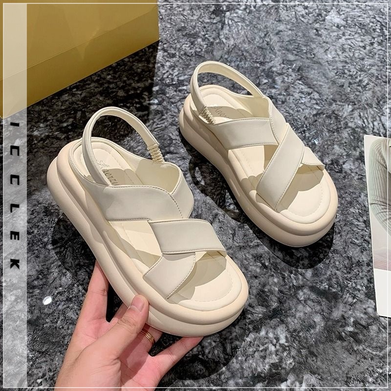 ICCLEK  dép sandal nữ dép đi biển dép đế cao Thoải Mái Xinh Xắn   Chất lượng cao Beautiful Stylish Korean Style FDL239027G 37Z230910
