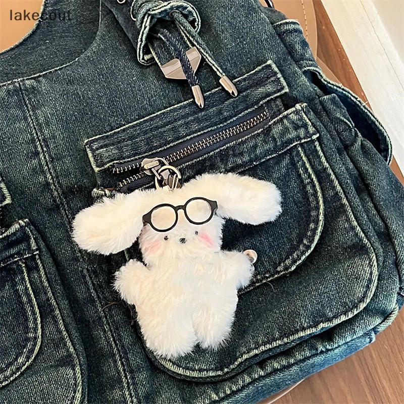 1 Đồ chơi nhồi bông Mềm Hình Cún Đeo Kính Mắt Trang Trí Xe Hơi