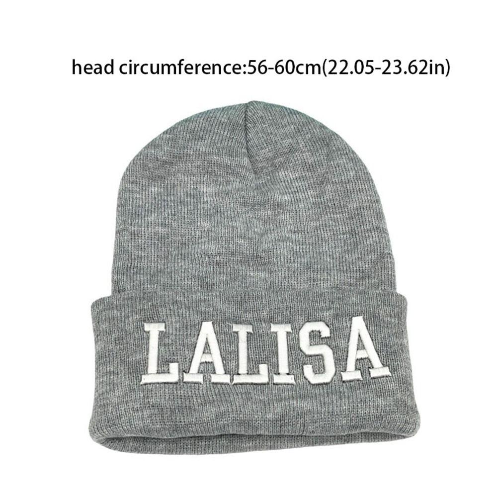 Mũ Len Thêu Chữ elmer1 lalisa beanie Phong Cách Hàn Quốc Cá Tính