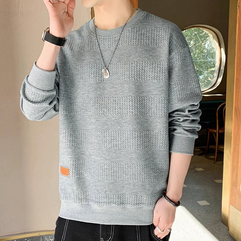 Áo Sweater Tay Dài Cổ Tròn Dáng Rộng Phong Cách Đường Phố Đơn Giản Thời Trang Xuân Thu Cho Nam