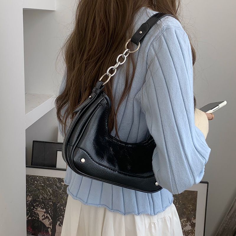 Ielgy Túi Đeo Vai Phối Dây Xích Thời Trang Đơn Giản Cho Nữ