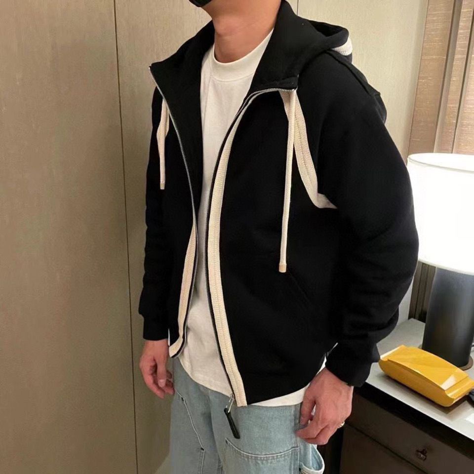 Áo hoodie Rút Dây Dáng Rộng Phong Cách Pháp Thời Trang Cho Nam