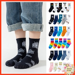 Set 5 Đôi Vớ cotton Mềm Chất Lượng Cao In Họa Tiết Sọc Khủng Long Nhiều Kiểu Dáng Tùy Chọn Dành Cho Bé Trai Bé Gái 1-12 Tuổi