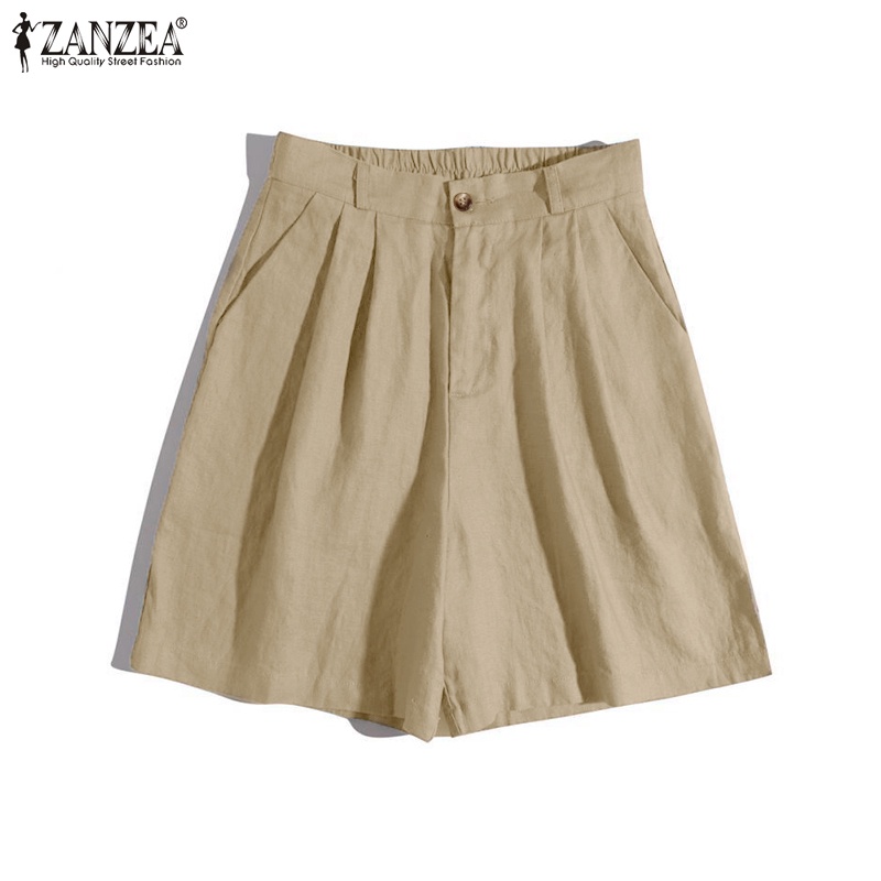 Zanzea Quần Short Ống Rộng Lưng Thun Thời Trang Dành Cho Nữ