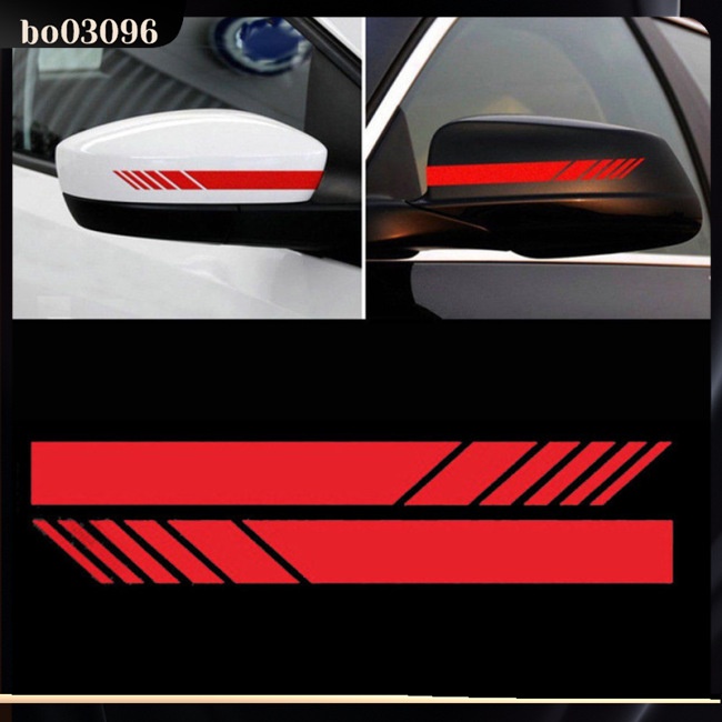 1 Cặp Đề Can vinyl Họa Tiết Kẻ Sọc Dán Gương Chiếu Hậu Xe Hơi diy