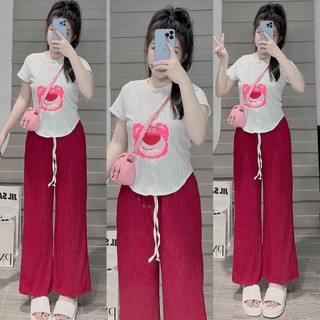 Set đồ bộ quần dài ống rộng (Gugumi đồ bộ nữ, đồ ngủ nữ,đồ mặc nhà,đồ bộ thun gân nữ)