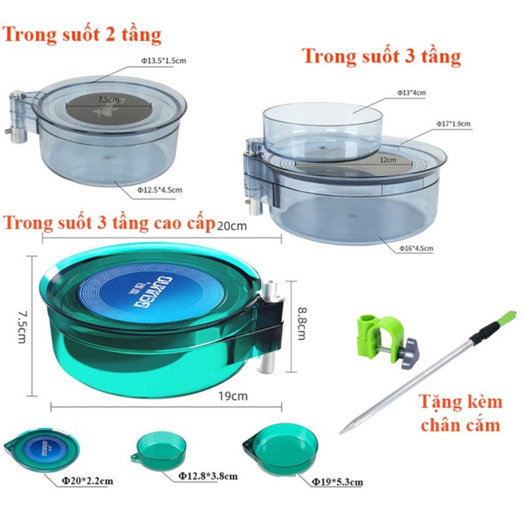 Khay trộn mồi khay Đựng Mồi Câu Đài Câu Đơn Tặng Đầy Đủ Phụ Kiện