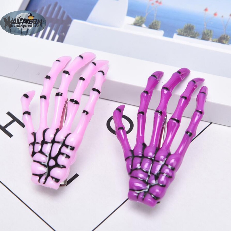 1 Kẹp Tóc Hình Bộ Xương Phong Cách gothic punk halloween vn