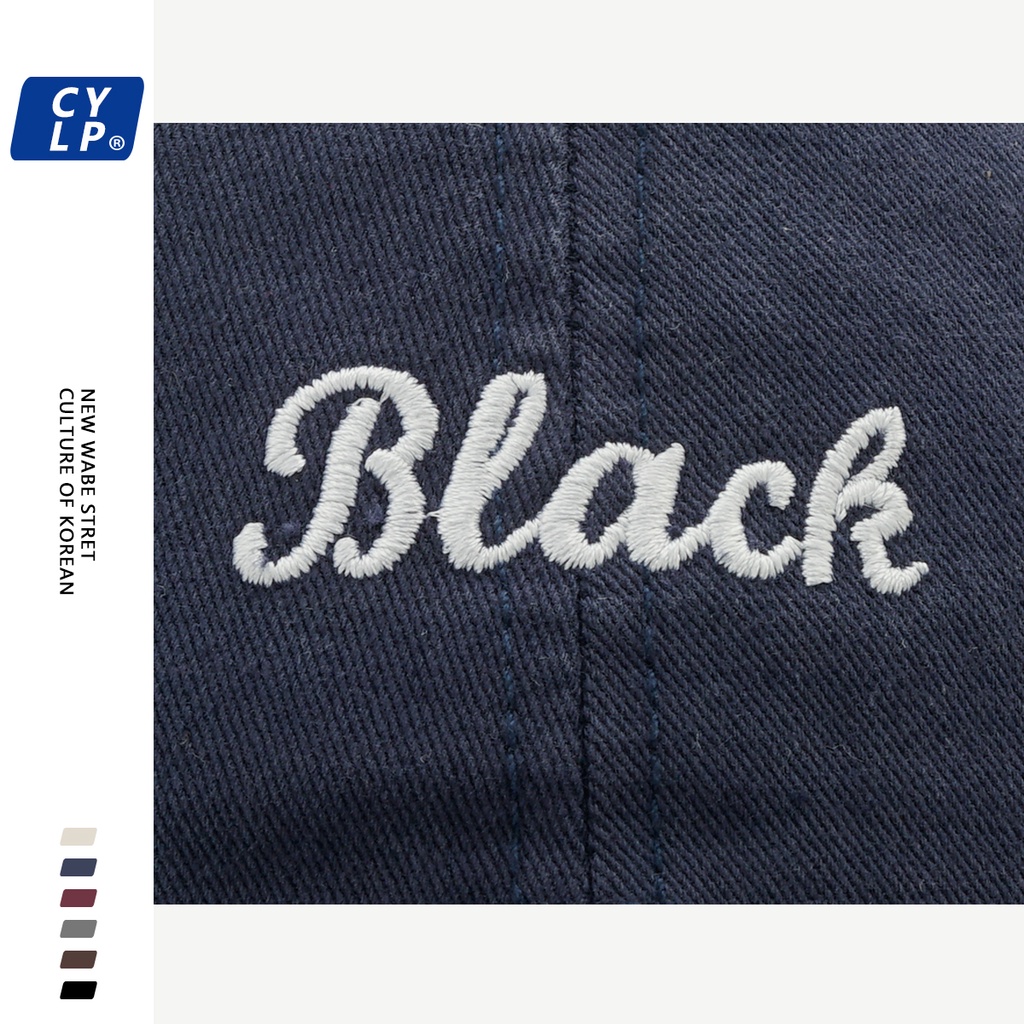 Mũ Lưỡi Trai Màu Đen Thêu Chữ Phong Cách vintage