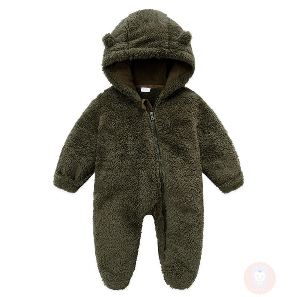 Bộ Áo Liền Quần Mùa Đông Tay Dài Có Mũ Trùm Và Khóa Kéo Cho Bé laa6-baby
