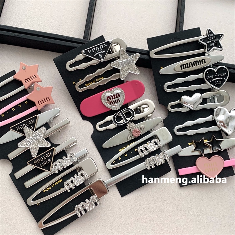 Set 7 Kẹp Tóc Hình Trái Tim / Chữ Cái