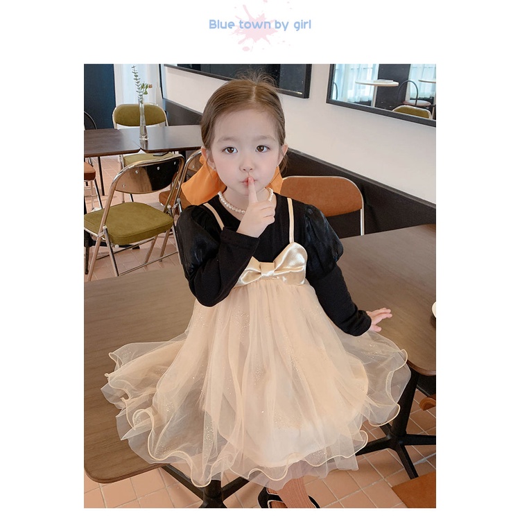 Đầm Công Chúa Thắt Nơ Phong Cách Hàn Quốc Thời Trang Mùa Xuân Mới 2023 Dành Cho Bé Gái