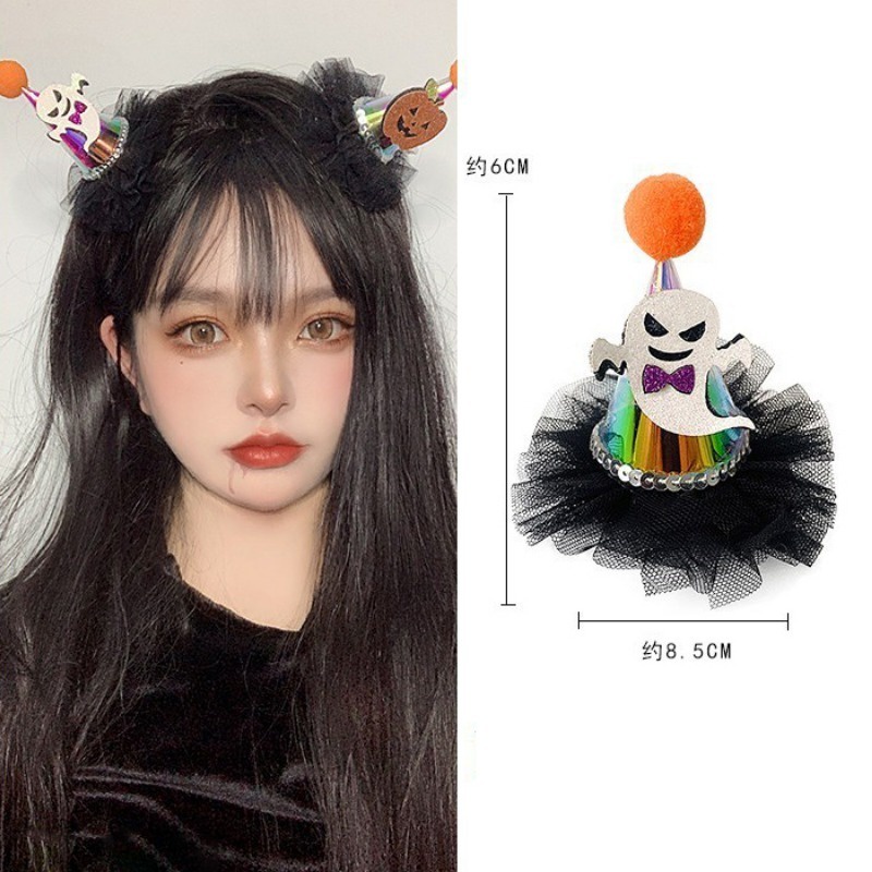 Kẹp Tóc Hình Nón Phù Thủy / Dơi / Bí Ngô Vui Nhộn Cho Dịp halloween