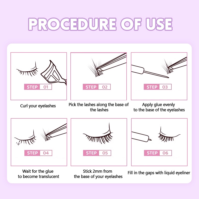 FEPO Set 10 hàng lông mi giả FEPO 3D dày tự nhiên 4mm-11mm