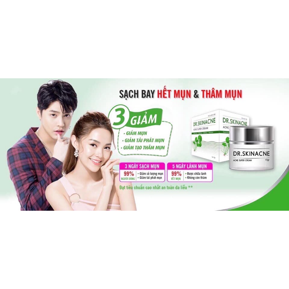 Kem chấm mụn tươi mát Dr Skin.Acne 15g
