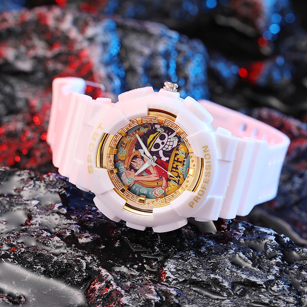 Đồng Hồ Đeo Tay Chống Nước Họa Tiết Hoạt Hình one piece Dành Cho Bé Trai Và Bé Gái