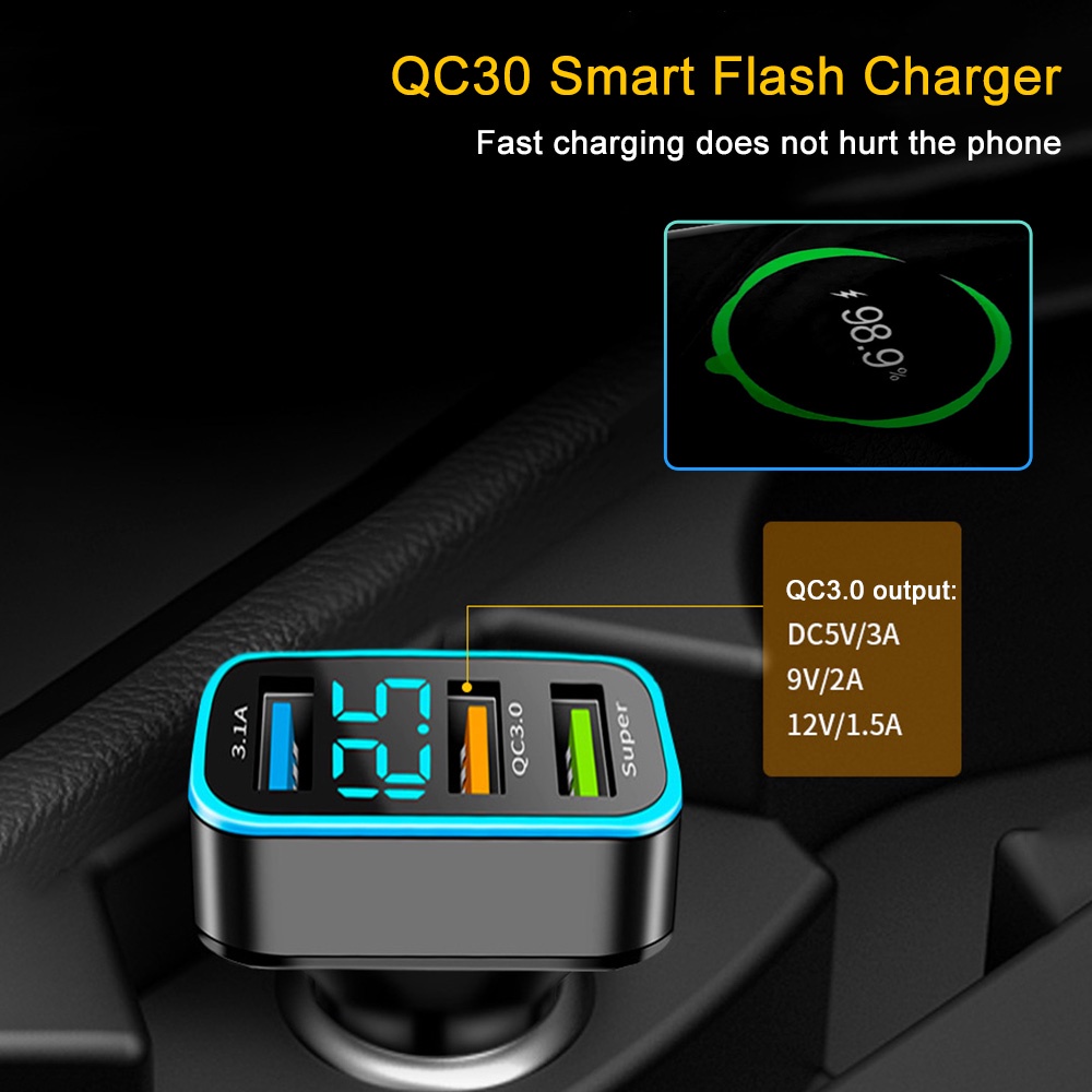 Tẩu Sạc Nhanh 66w pd 30w qc3.0 Cho iphone galaxy