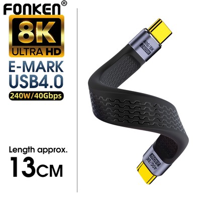 Cáp Chuyển Đổi Fonken USB 4.0 Gen3 FPC PD240W 5A Type C Sang USB C PD 3 40gbps Chất Lượng Cao