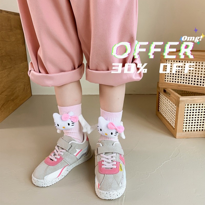 Tất vớ cổ cao bàn tay đính nam châm Jengiang Unisex ba chiều thêu hình đôi mắt dễ thương dành cho couple