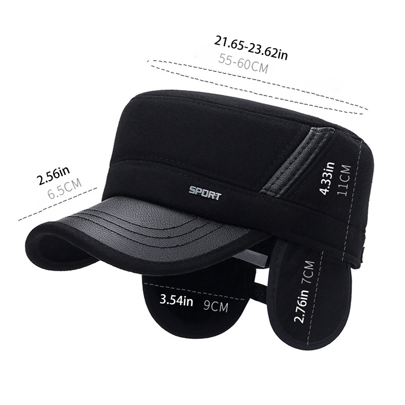 Diamd Mũ Lưỡi Trai Dày Dặn Bảo Vệ Tai Phong Cách Quân Đội