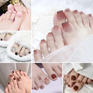 Bộ 24 móng chân giả / móng chân giả / móng chân giả / móng chân có thể tháo rời